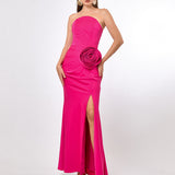 CALLIE STRAPLESS ROSETTE MAXI BL70D15L