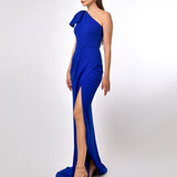 AZZA ONE SHOULDER BOW GOWN B70D20L
