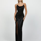 VERONIKA COWL NECK BACKLESS MAXI BL60D11L