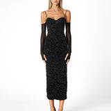 STARRY NIGHT SLEEVED MIDI BL66D02S