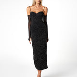 STARRY NIGHT SLEEVED MIDI BL66D02S