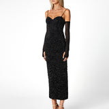 STARRY NIGHT SLEEVED MIDI BL66D02S