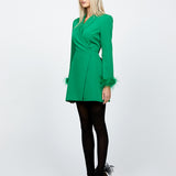 CATALINA FEATHER CUFF BLAZER DRESS BL66D37S