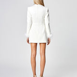 CATALINA FEATHER CUFF BLAZER DRESS BL66D37S