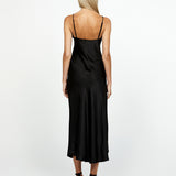 PEITA SATIN COWL NECK MIDI BL67D38S