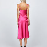 PEITA SATIN COWL NECK MIDI BL67D38S
