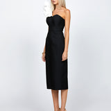 LINDY ONE SHOULDER PUFF MIDI BL71D05S
