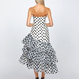 KESSIDY ASYMMETRIC TIERED MIDI BL71D66S