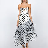 KESSIDY ASYMMETRIC TIERED MIDI BL71D66S