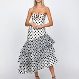 KESSIDY ASYMMETRIC TIERED MIDI BL71D66S