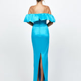ALLYANA RUFFLE SHOULDER MAXI BL73D05L