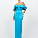ALLYANA RUFFLE SHOULDER MAXI BL73D05L