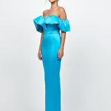 ALLYANA RUFFLE SHOULDER MAXI BL73D05L