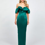 ALLYANA RUFFLE SHOULDER MAXI BL73D05L