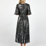 ANGIE FLUTTER SLEEVE MIDI BL73D22S