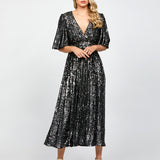 ANGIE FLUTTER SLEEVE MIDI BL73D22S