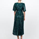 ANGIE FLUTTER SLEEVE MIDI BL73D22S