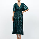 ANGIE FLUTTER SLEEVE MIDI BL73D22S
