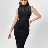 ELISHA HIGH NECK MIDI BL76D49S