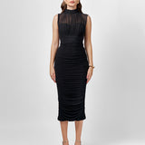 ELISHA HIGH NECK MIDI BL76D49S