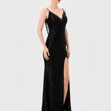 INAYA PLUNGE NECK MAXI BL81D32L
