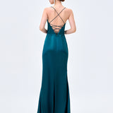 STEPHANIE COWL DRAPED SATIN GOWN B34D15L
