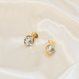 GOLD GLOW STUDS J74E08