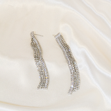 SILVER CRYSTAL DANGLE EARRINGS J74E13