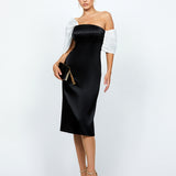 THESSALY FITTED ASYMMETRIC SLEEVE MIDI B68D23S