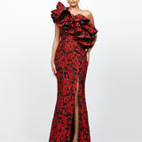 LETTY ONE SHOULDER RUFFLE GOWN B77D45L