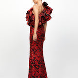 LETTY ONE SHOULDER RUFFLE GOWN B77D45L