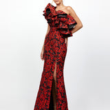 LETTY ONE SHOULDER RUFFLE GOWN B77D45L