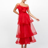 MAE TIERED RUFFLE MIDI B77D73S