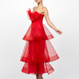 MAE TIERED RUFFLE MIDI B77D73S