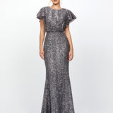 TERESA FLUTTER SLEEVE GOWN B77D82L