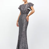 TERESA FLUTTER SLEEVE GOWN B77D82L
