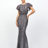 TERESA FLUTTER SLEEVE GOWN B77D82L