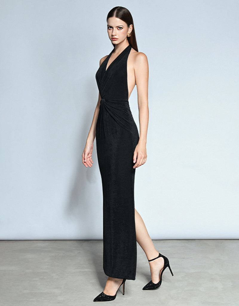ANAYA HALTER NECK MAXI BL80D24L