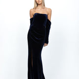 CASEY OFF SHOULDER DRAPED GOWN B53D01LT