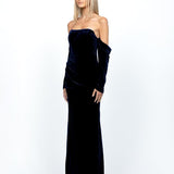 CASEY OFF SHOULDER DRAPED GOWN B53D01LT
