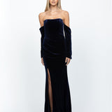 CASEY OFF SHOULDER DRAPED GOWN B53D01LT