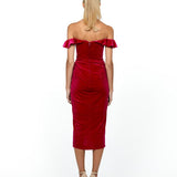 HEIDI RUFFLED MIDI DRESS BL54D07S