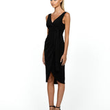HELENA EMPIRE LINE MIDI DRESS BL54D28S