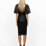 MACI CAPE SLEEVE SEQUIN MIDI BL56D12S