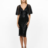 MACI CAPE SLEEVE SEQUIN MIDI BL56D12S