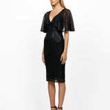 MACI CAPE SLEEVE SEQUIN MIDI BL56D12S