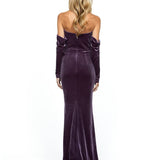 CASEY OFF SHOULDER DRAPED GOWN B53D01LT