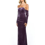 CASEY OFF SHOULDER DRAPED GOWN B53D01LT
