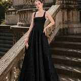 KARINDA SQUARE NECK MIDAXI BL83D0112 - Black
