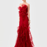 ZITA STRAPLESS RUFFLE GOWN B82D61L